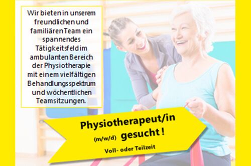 Stellenangebot Physiotherapeut/in Physiotherapie Keller Uhlemeyer